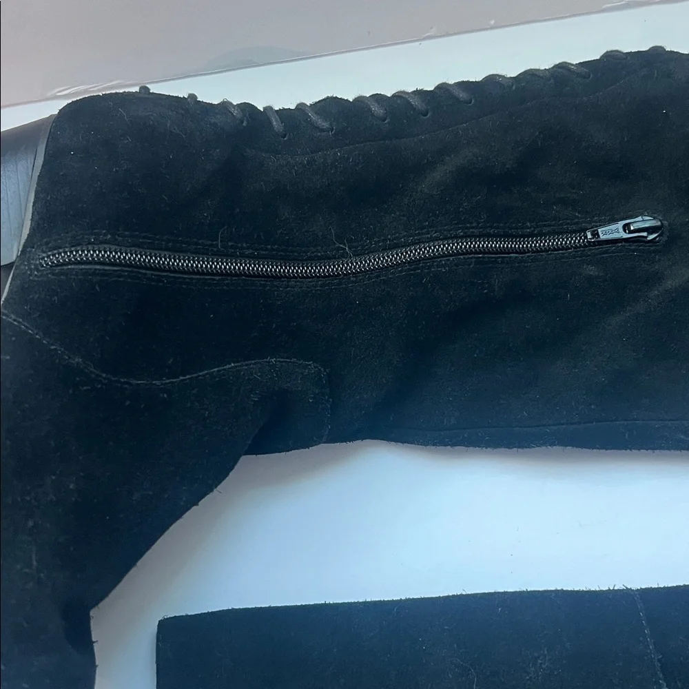 Aldo Womens Boots Black Real Suede Over The Knee Haskova Size 8.5 Pointed Toe‎ =
